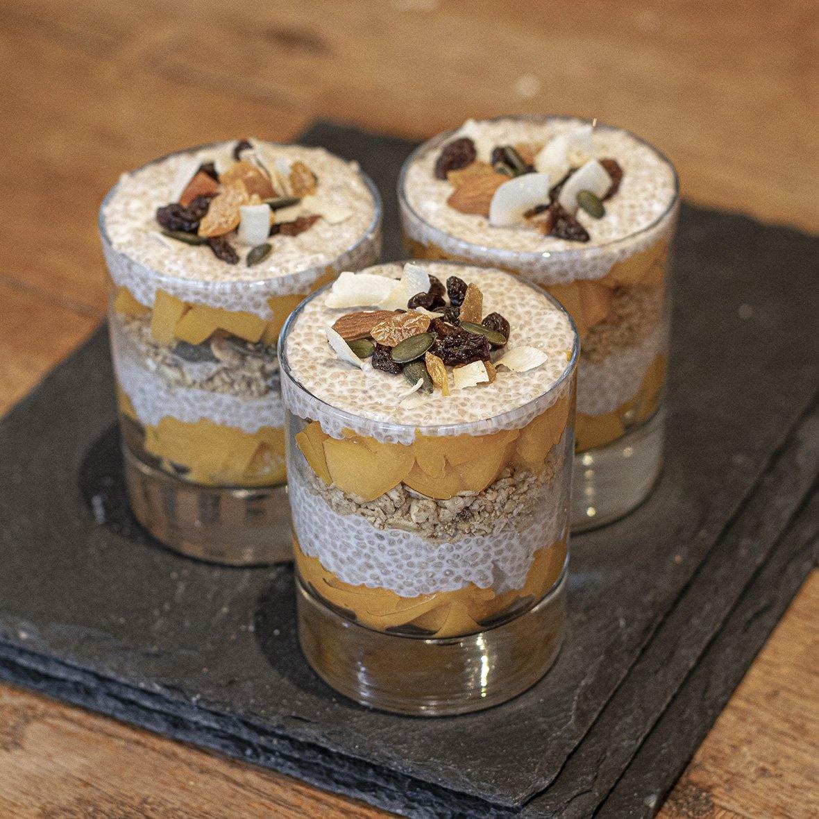 Mango &amp; Coconut Chia Pudding l | Recipe | Blog | DISHONOR LONDON