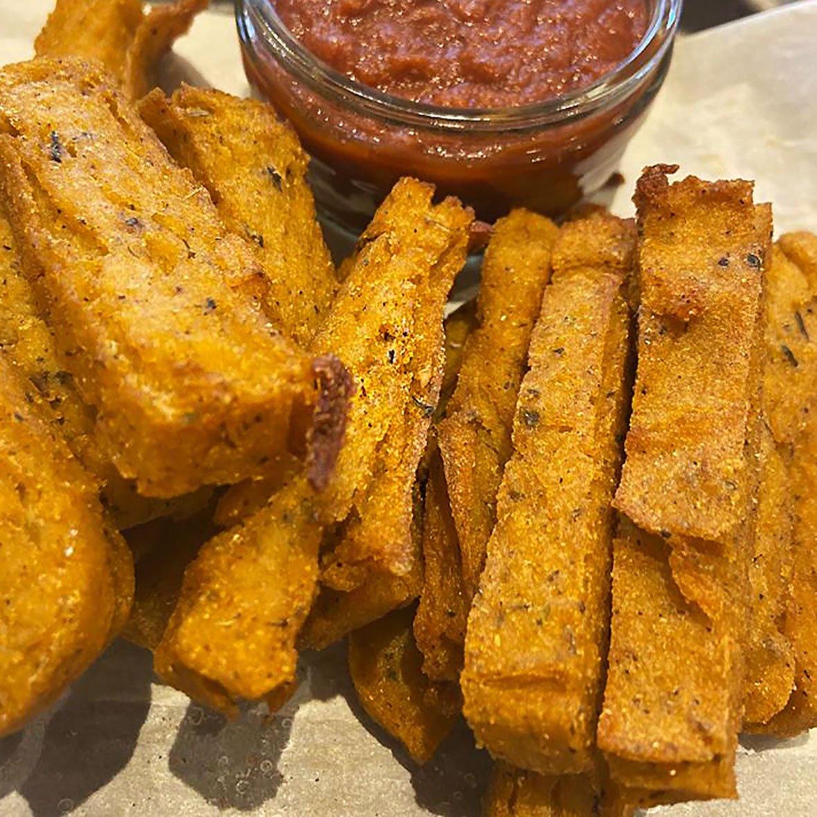 Herby Polenta Chips – DISHONOR